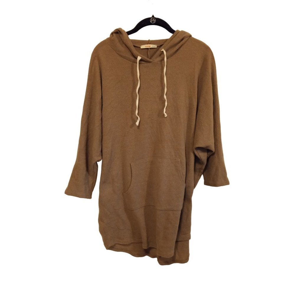Orange creek Brown oversized hooded pull over